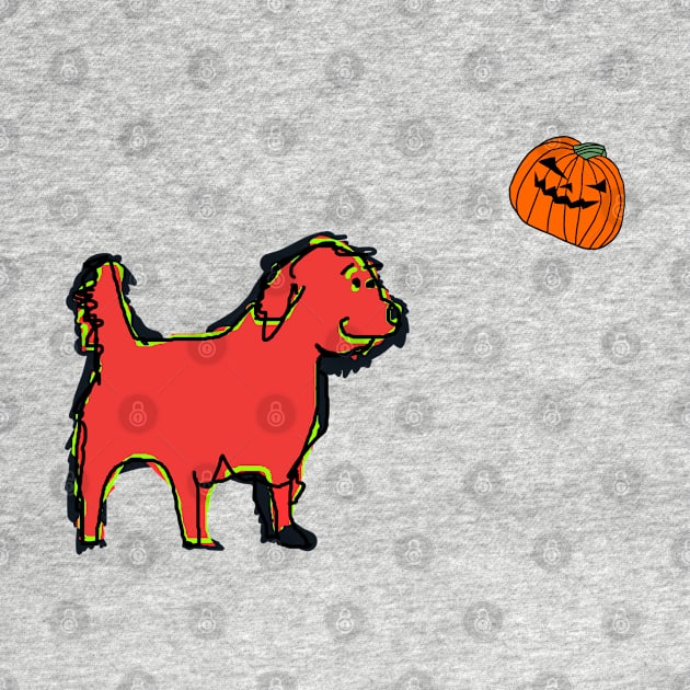 Halloween Dog Found Spooky Pumpkin by ellenhenryart